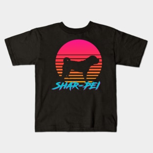 Chinese Shar-Pei 1980s Sunset Kids T-Shirt